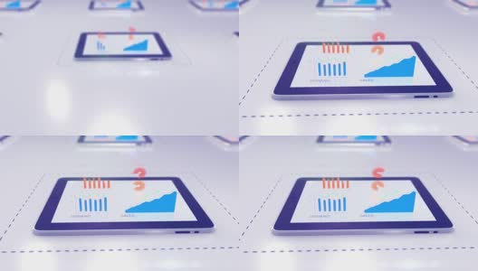 平板电脑动画与图表显示增长高清在线视频素材下载