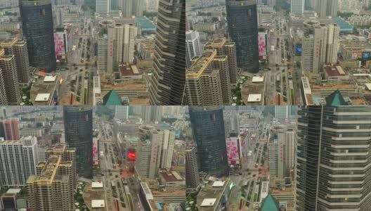 白天时间深圳市著名商业街航拍4k中国全景高清在线视频素材下载