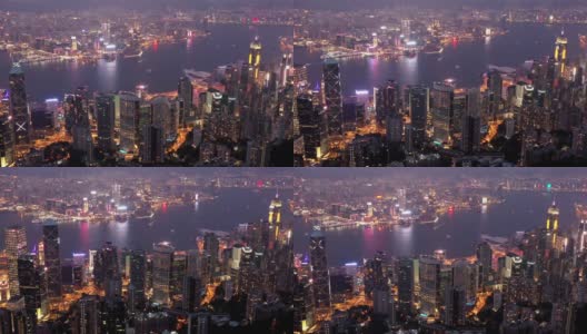 夜晚的香港天际线高清在线视频素材下载