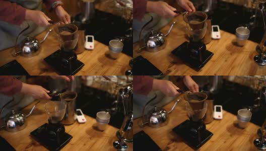 搅拌咖啡渣高清在线视频素材下载