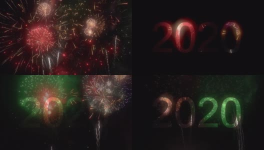 烟花，2020年新年快乐高清在线视频素材下载
