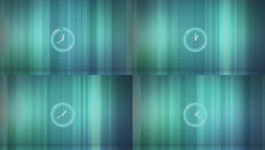 动画时钟与移动的指针在网格和蓝线高清在线视频素材下载