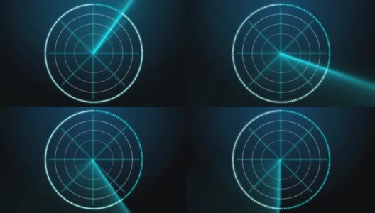 简单的蓝色雷达hud动画，高分辨率，易于使用。高清在线视频素材下载