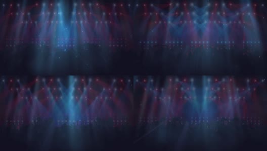 红色和蓝色聚光灯下跳舞的人群的动画高清在线视频素材下载