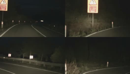 酒后驾车夜间在蜿蜒的山路上行驶，危险很大高清在线视频素材下载