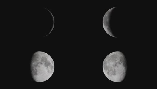 月相在漆黑的天空中呈环形高清在线视频素材下载