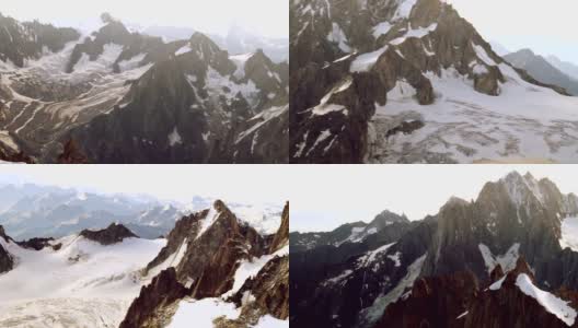 法国阿尔卑斯山脉勃朗峰的最高山峰全景高清在线视频素材下载