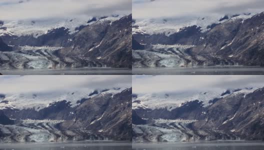 阿拉斯加冰川湾国家公园的约翰霍普金斯冰川。高清在线视频素材下载