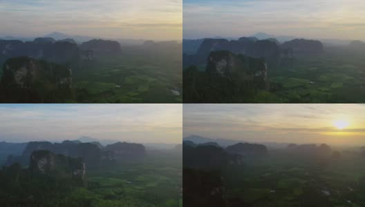泰国甲米省日出时的山谷高清在线视频素材下载