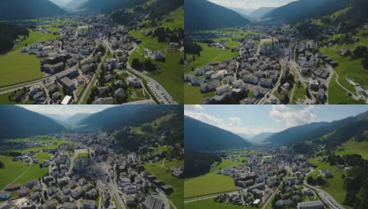 鸟瞰瑞士达沃斯高清在线视频素材下载