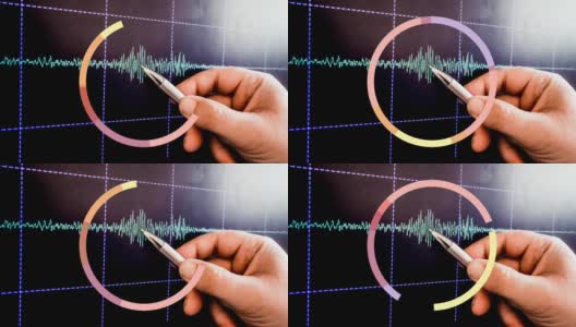 镜头定格动画地震插图。地震计高清在线视频素材下载