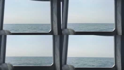 从船的窗口看到广阔的海洋高清在线视频素材下载