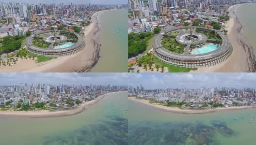 Tambaú海滩João Pessoa, Paraíba，巴西高清在线视频素材下载