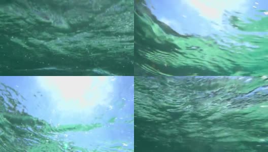 水面上荡漾着涟漪和阳光的反射高清在线视频素材下载