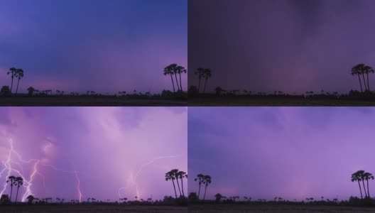 黑暗天空中的雷雨和闪电(延时)高清在线视频素材下载