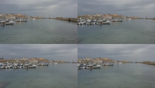 希腊克里特岛-查尼亚城威尼斯港旧港高清在线视频素材下载