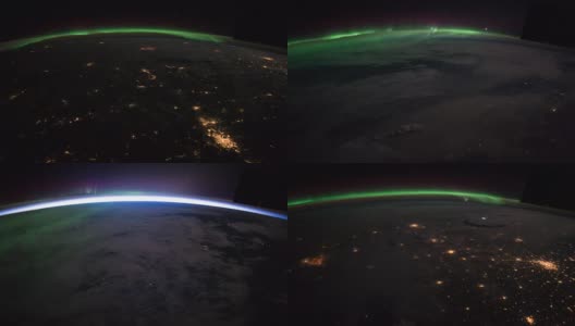 从国际空间站上看到的地球。地球夜间的太空探索。这段视频由美国宇航局提供。高清在线视频素材下载