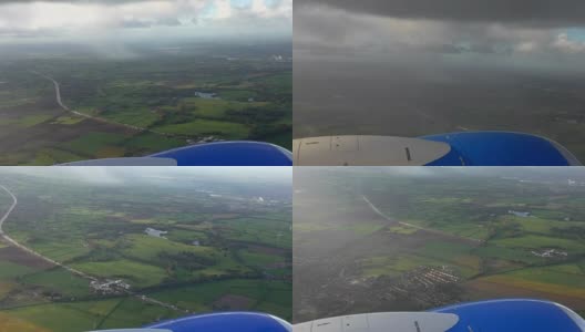 飞机窗外的M6和Tabley Mere湖在英国高清在线视频素材下载