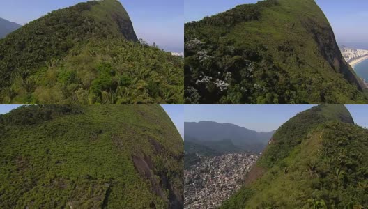 飞过树木和山丘，巴西里约热内卢高清在线视频素材下载