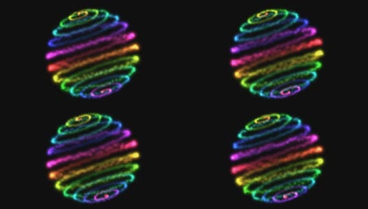 抽象粒子球动画-循环彩虹高清在线视频素材下载