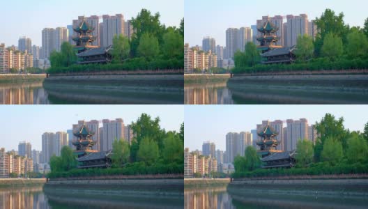 望江楼公园望江亭。成都,四川,中国高清在线视频素材下载