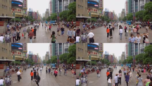 上海市区南京路步行街白天。高清在线视频素材下载