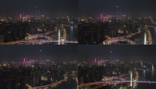 上海夜景鸟瞰图高清在线视频素材下载