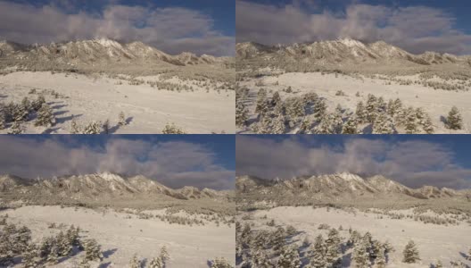 科罗拉多州博尔德附近山脉的航拍照片高清在线视频素材下载