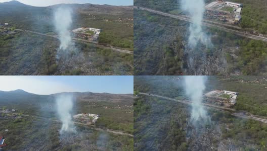 被森林大火烟雾覆盖的景观高清在线视频素材下载