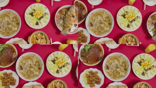 中国新年菜肴高清在线视频素材下载