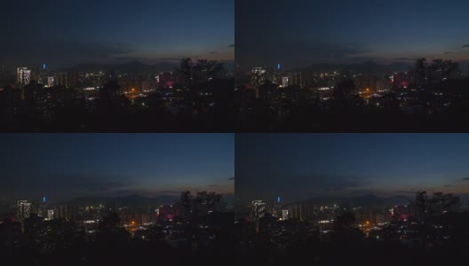 夜光珠海市城市景观公园顶层全景4k中国高清在线视频素材下载