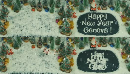 日内瓦新年快乐定格动画高清在线视频素材下载