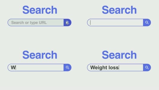 网页浏览器或网页与搜索框输入减肥为互联网搜索高清在线视频素材下载