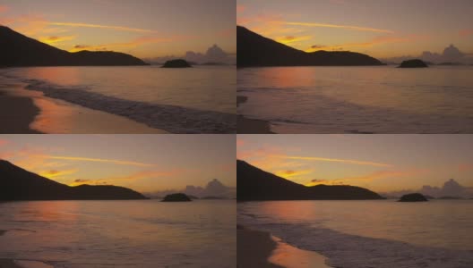 日落的慢动作视频，桂皮湾海滩，圣约翰，USVI高清在线视频素材下载