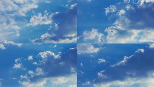 间隔拍摄云。云的天空。云间隔拍摄。白天的阳光透过云层高清在线视频素材下载