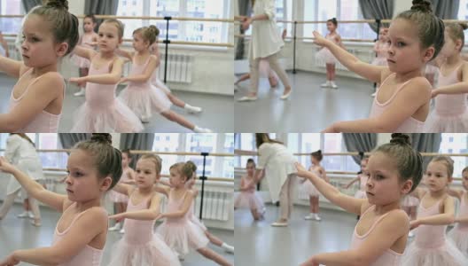 芭蕾舞老师纠正错误高清在线视频素材下载