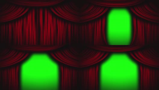 红幕剧场舞台歌剧电影院开合绿幕动画3d高清在线视频素材下载