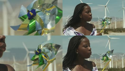 非洲女孩pinwheel1高清在线视频素材下载