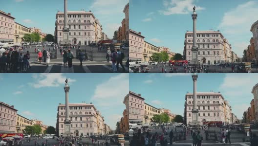 意大利罗马圣玛丽亚马焦雷广场高清在线视频素材下载