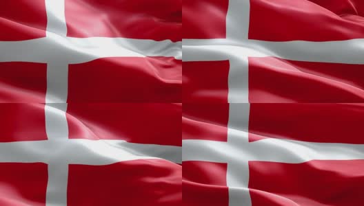 丹麦国旗波浪图案可循环元素高清在线视频素材下载