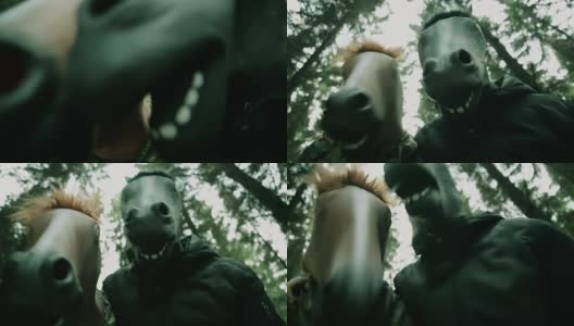 马的头面具。高清在线视频素材下载