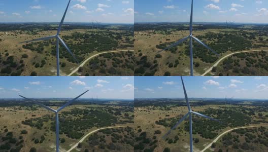 德州风力涡轮机农场高清在线视频素材下载