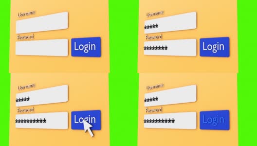 登录表单页面。动画注册窗口高清在线视频素材下载