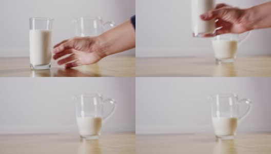手拿起一杯牛奶高清在线视频素材下载