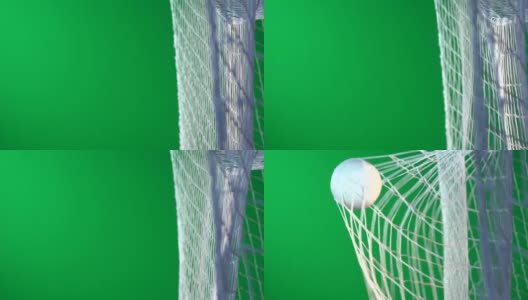 目标!足球-得分足球进球网-超级慢动作色度键绿幕高清在线视频素材下载