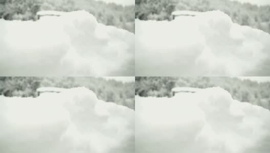 倾斜:白川村白雪下的日本传统房屋高清在线视频素材下载