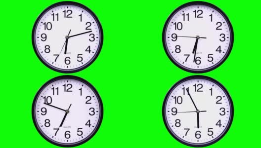 绿色背景挂钟TimeLapse高清在线视频素材下载