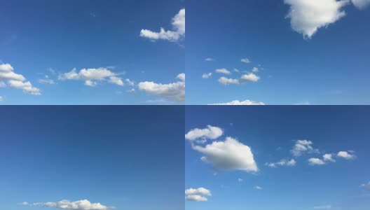 蓝天上的白云在烈日下消失了。积云在明亮的蓝天下形成。延时运动云蓝天背景。高清在线视频素材下载