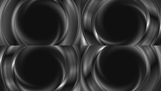 暗黑色抽象的流动环圆视频动画高清在线视频素材下载