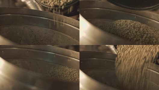 在一个容器里装满生咖啡豆高清在线视频素材下载